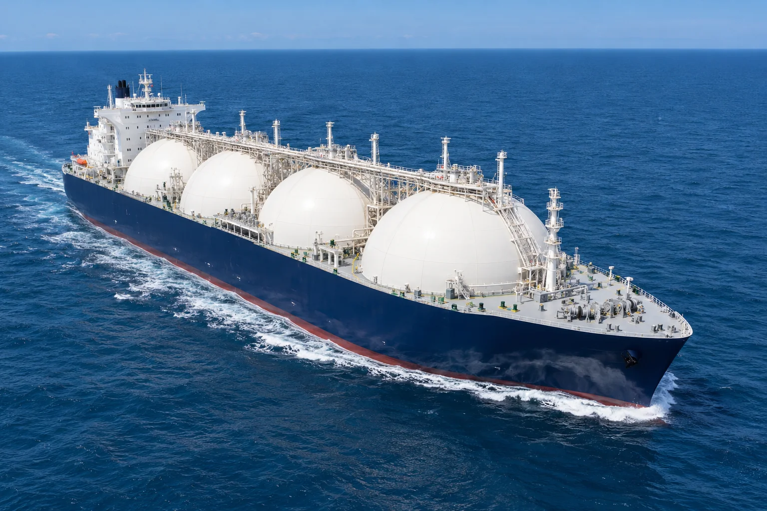 Clean modern gas carriers at sea